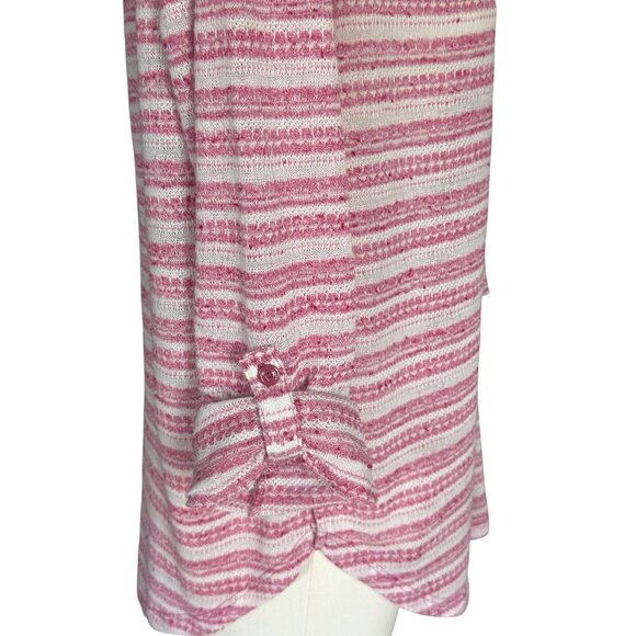 Loft Red White Striped Round Neck Long Sleeve Pullover Top Women's Sz M - Picture 7 of 10